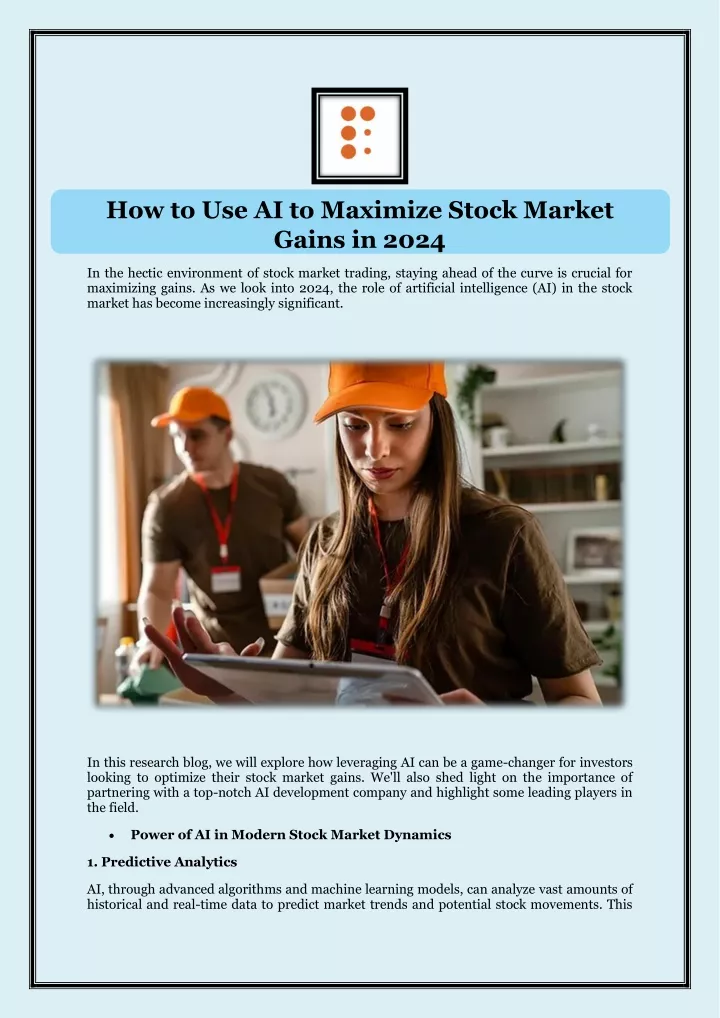 how to use ai to maximize stock market gains