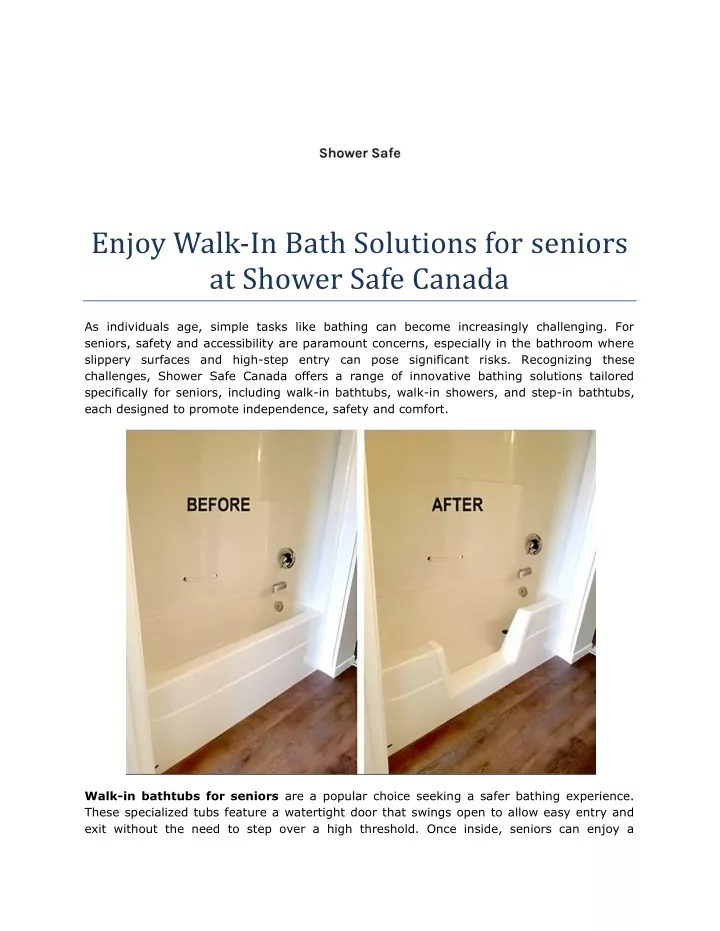enjoy walk in bath solutions for seniors