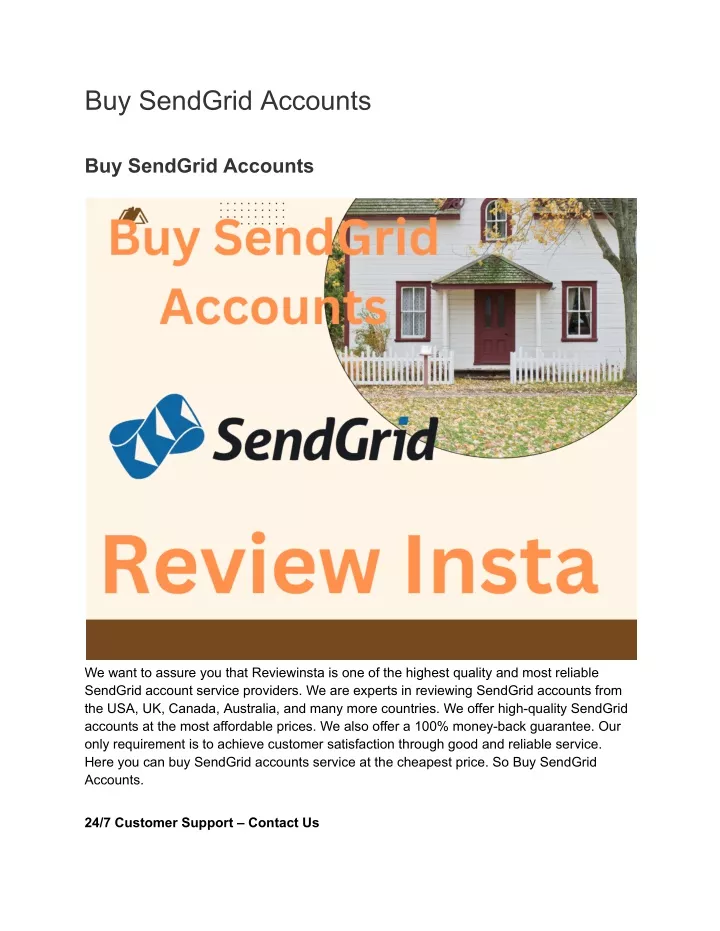 buy sendgrid accounts