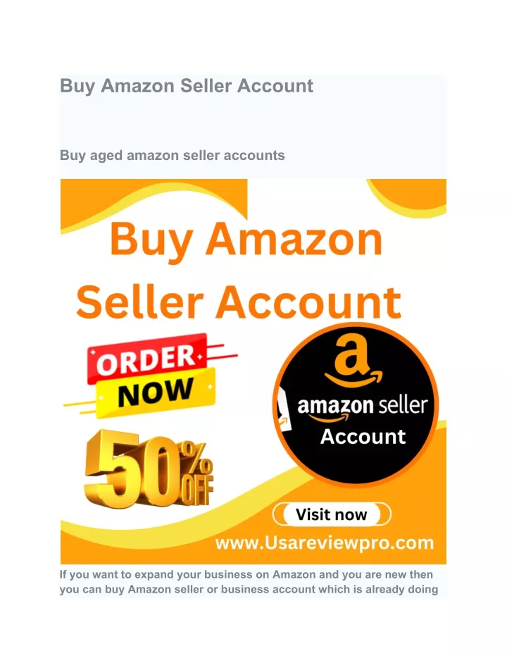 buy amazon seller account