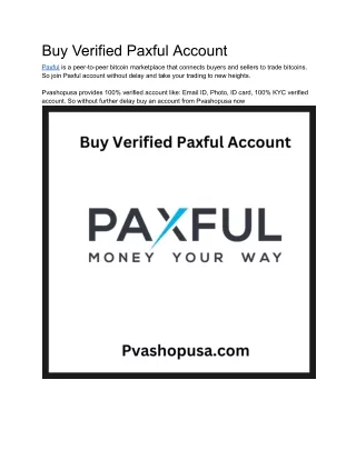 Buy Verified Paxful Account