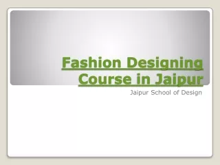 Fashion Designing Course in Jaipur
