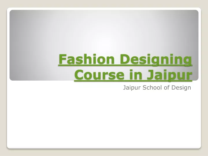 fashion designing course in jaipur