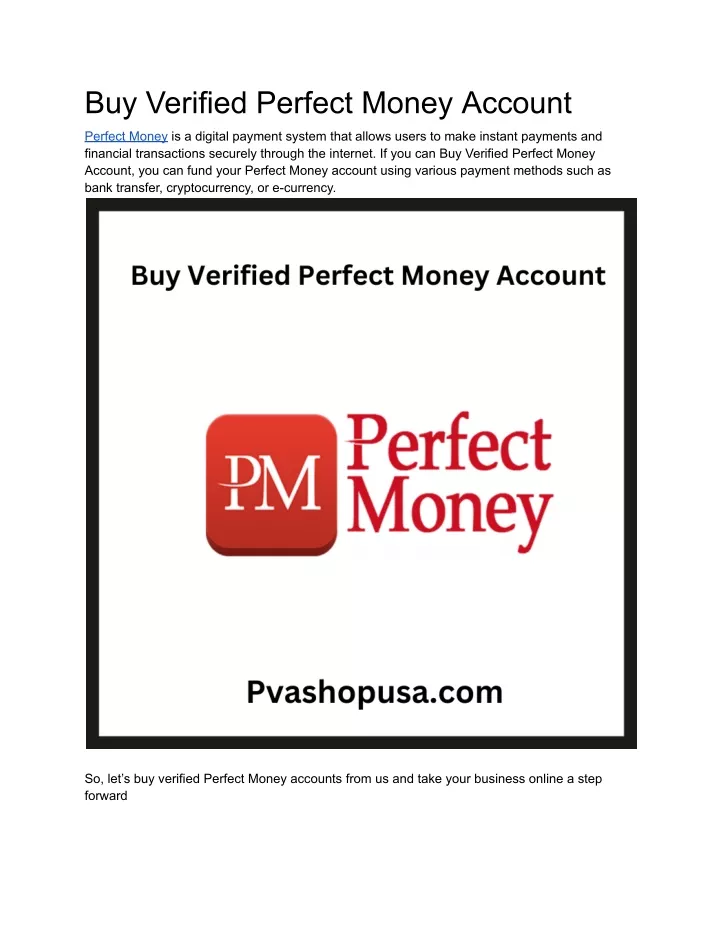 buy verified perfect money account