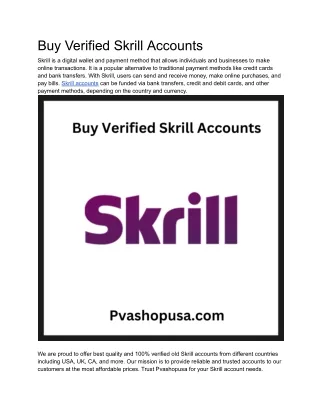 Buy Verified Skrill Accounts