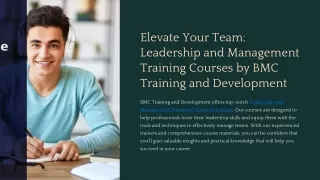 Elevate Your Team Leadership and Management Training Courses by BMC Training and Development