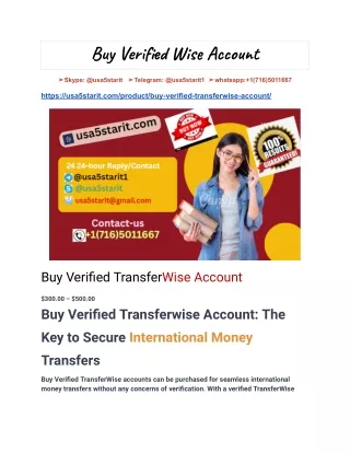 Buy Verified Wise Account