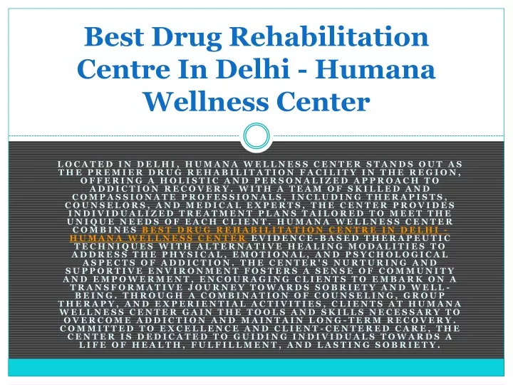 best drug rehabilitation centre in delhi humana wellness center