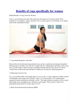 Benefits of yoga specifically for women