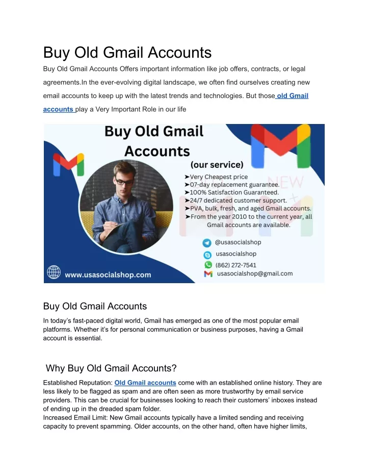 buy old gmail accounts