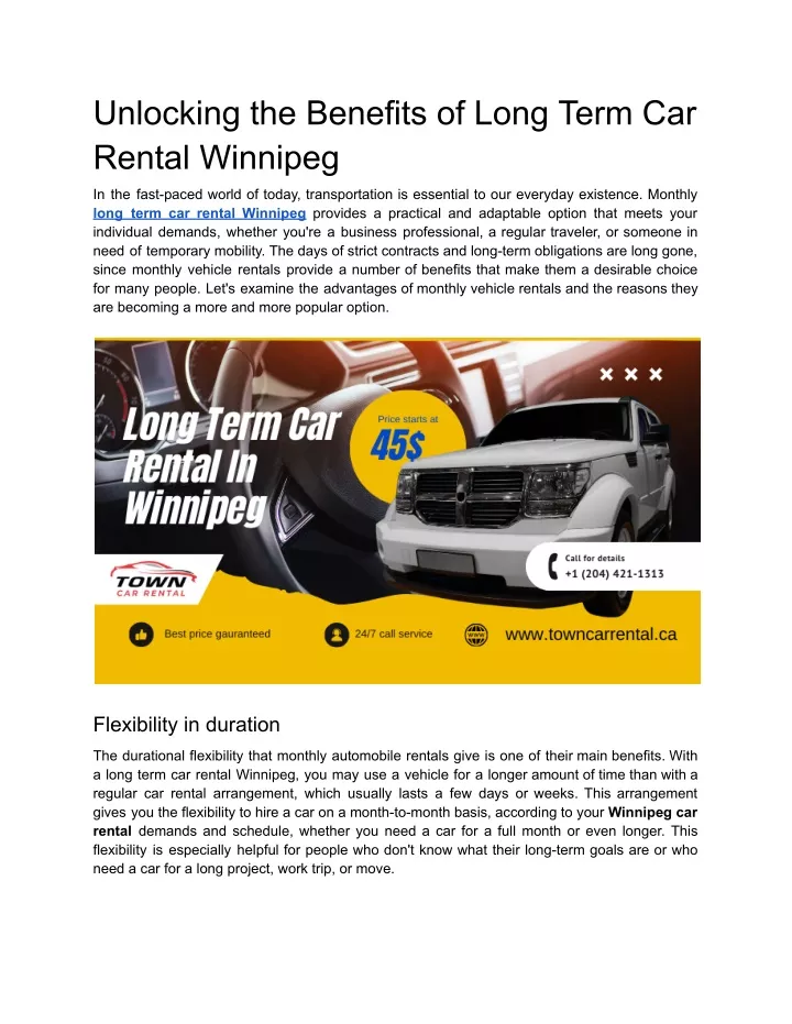unlocking the benefits of long term car rental
