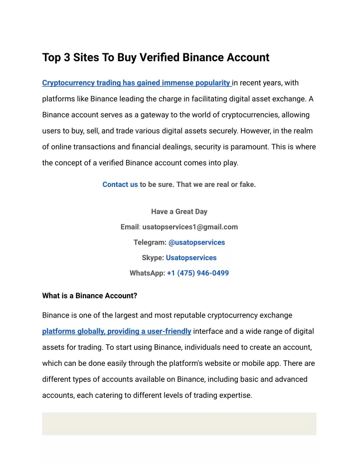 top 3 sites to buy verified binance account