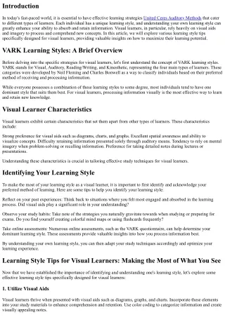 Learning Style Tips for Visual Learners: Making the Most of What You See