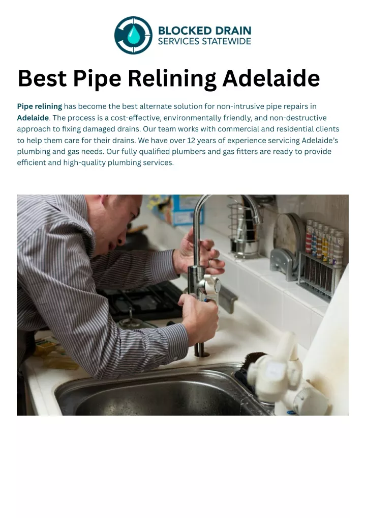 best pipe relining adelaide