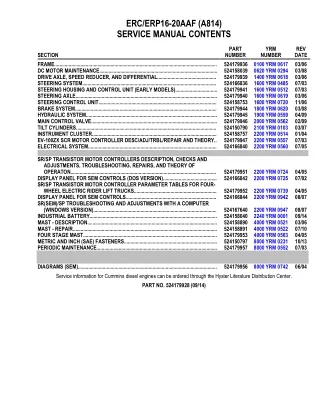 YALE A814 ERP16-20AAF LIFT TRUCK Service Repair Manual