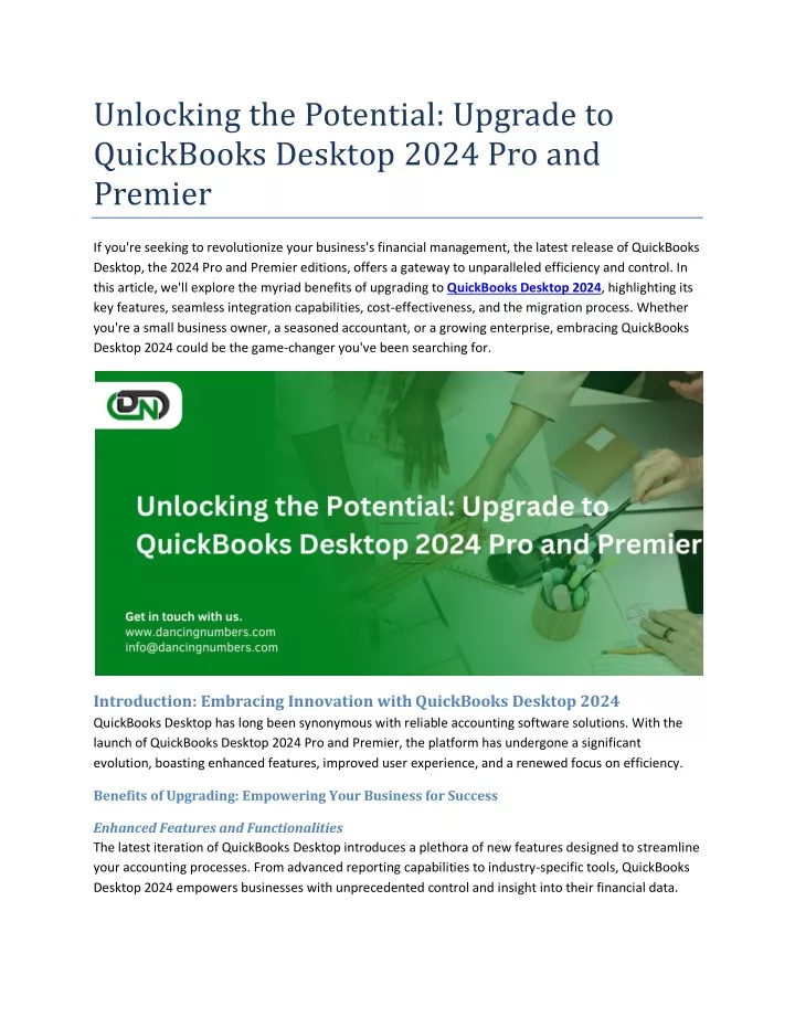 PPT Unlocking the Potential Upgrade to QuickBooks Desktop 2024 Pro