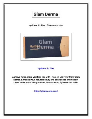 hyaldew lip filler | Glamderma.com