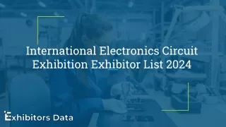 International Electronics Circuit Exhibition Exhibitor List 2024