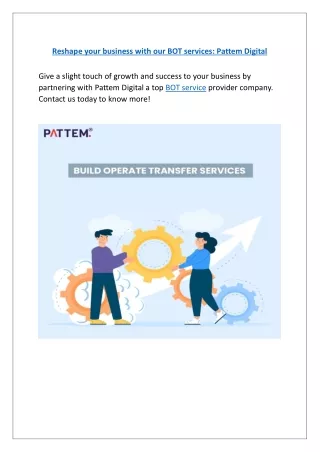 Pattem Digital, A leading BOT service company for smooth business transitions