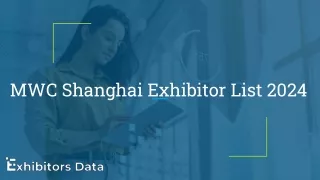 MWC Shanghai Exhibitor List 2024