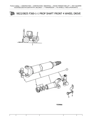 JCB 940-4 Rough Terrain Forklift Parts Catalogue Manual (Serial Number 02228490-02229508)