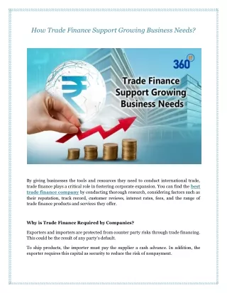 How Trade Finance Support Growing Business Needs?