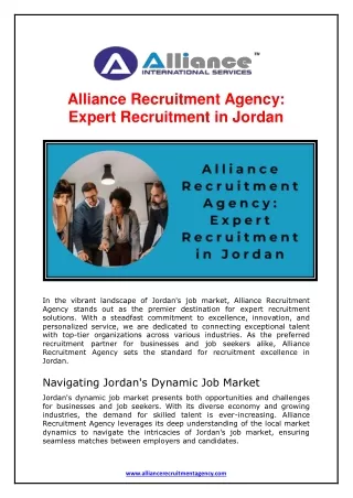 Alliance Recruitment Agency - Expert Recruitment in Jordan