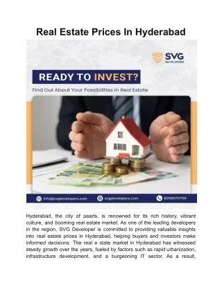 Real Estate Prices In Hyderabad _ SVG Developer