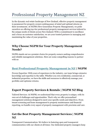 professional property management nz