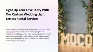 Light Up Your Love Story With Our Custom Wedding Light Letters Rental Services