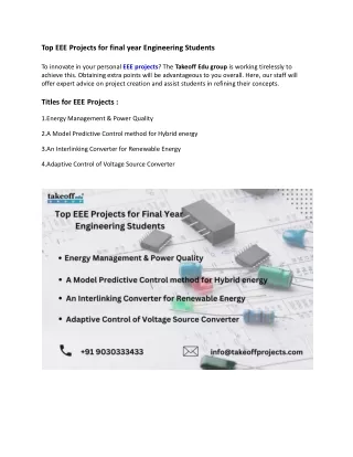 top eee projects for final year engineering