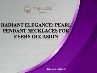 Radiant Elegance Pearl Pendant Necklaces for Every Occasion
