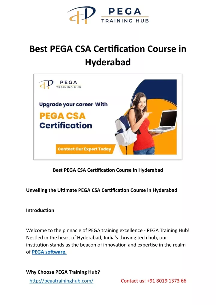 best pega csa certification course in hyderabad