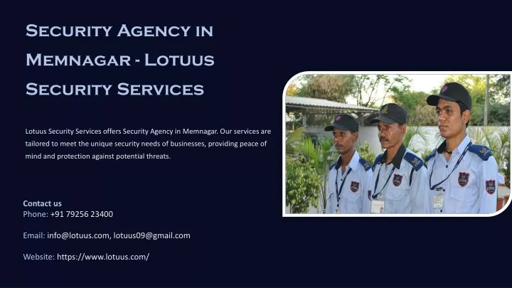 security agency in memnagar lotuus security