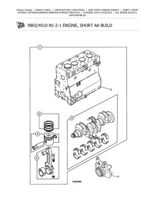 JCB 1105HF Robot Parts Catalogue Manual (Serial Number  00804000-00804458)
