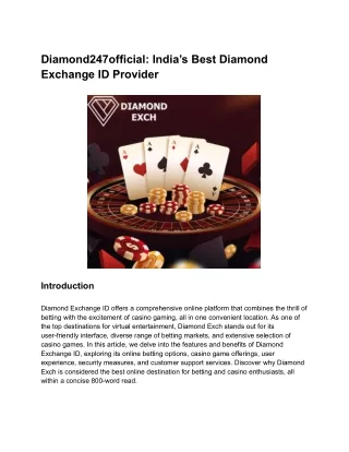 Diamond247official_ India’s Best Diamond Exchange ID Provider