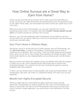 how online surveys are a great way to earn from