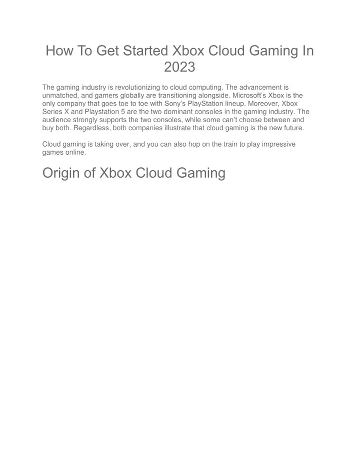 how to get started xbox cloud gaming in 2023