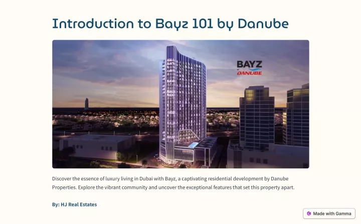introduction to bayz 101 by danube