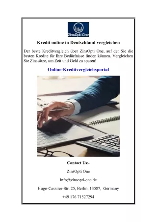 Kredit online in Deutschland vergleichen