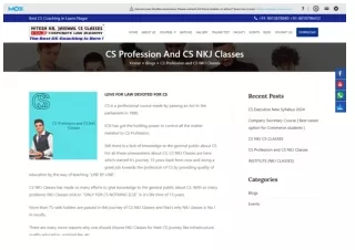 Cs profession and cs nkj classes