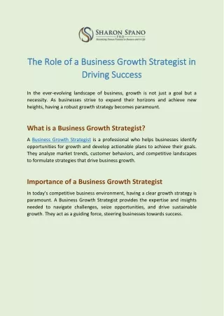 The Role of a Business Growth Strategist in Driving Success