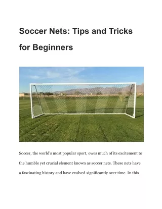 Soccer Nets: A Must-Have Equipment for Every Team