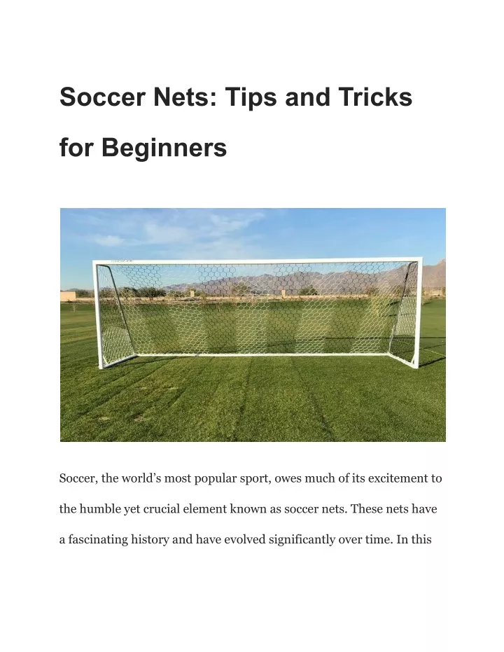 soccer nets tips and tricks