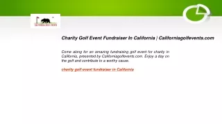 Charity Golf Event Fundraiser In California | Californiagolfevents.com