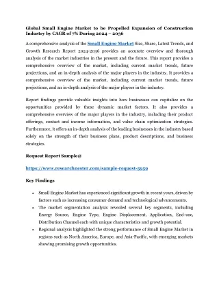 global small engine market to be propelled