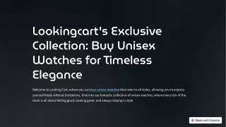 Lookingcart's Exclusive Collection Buy Unisex Watches for Timeless Elegance