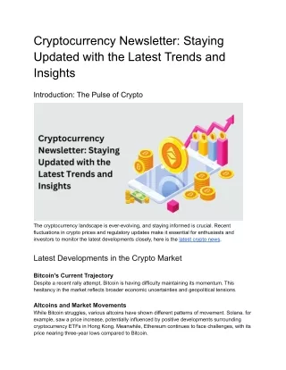 Cryptocurrency Newsletter_ Staying Updated with the Latest Trends and Insights