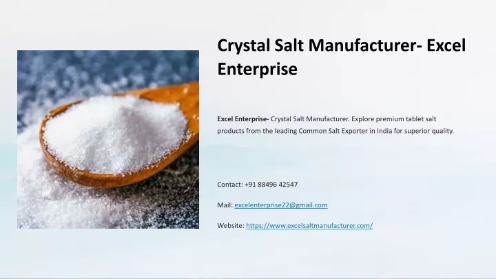 crystal salt manufacturer excel enterprise