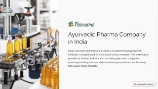 Ayurvedic Pharma Company in India